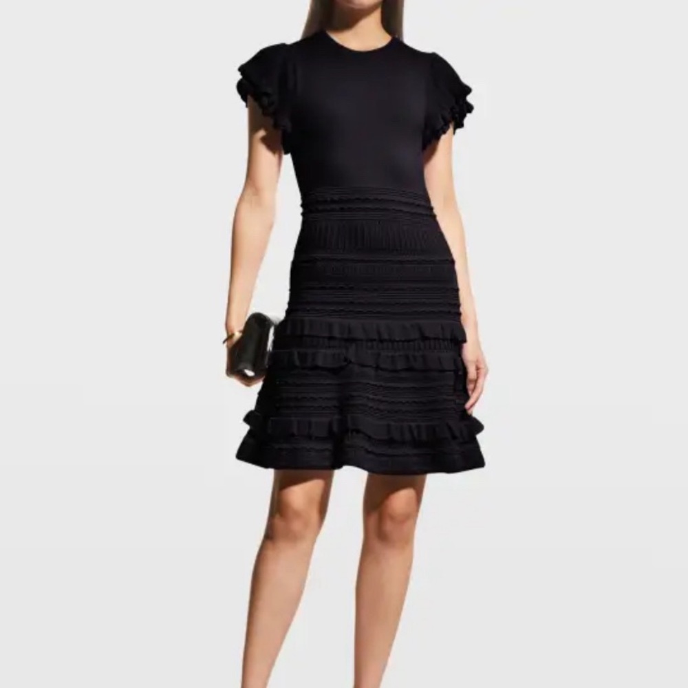 Shoshanna thick black knit Sofie dress